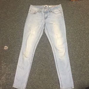 Ripped Blue Skinny Jeans